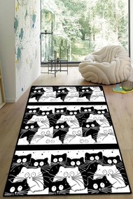 Χαλί White Cats 959CHL2283 Black-White Conceptum Hypnose 150x240cm