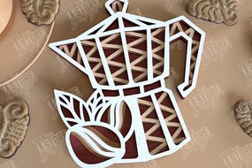 Σετ των 2 Intra απο ξύλο plywood 3mm-4mm πάχος - Καφέ Mandala | Πρότυπο 3D | CNC Δίασταση 30x30 cm INTRAFABR-100852116