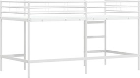 vidaXL Κρεβάτι κουκέτας για παιδιά Λευκό 80 x 200 cm Ατσάλι