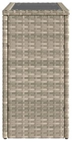 vidaXL Τραπέζι Κήπου με Γυάλινη Επιφ. Γκρι 58x27,5x55 εκ. Συνθ. Ρατάν
