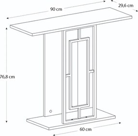 Κονσόλα Alderas Megapap χρώμα sandstone - travertine - χρυσό 90x29,6x76,8εκ.