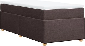 vidaXL Κρεβάτι Boxspring με Στρώμα Σκούρο Καφέ 90x190 εκ. Υφασμάτινο