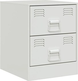 vidaXL Κομοδίνο Λευκό 34,5 x 39 x 44 εκ. από Χάλυβα