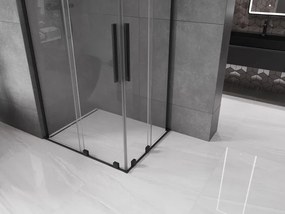 Mexen Velar L Διπλή συρόμενη καμπίνα ντους 100 x 90 cm, διάφανη, μαύρη