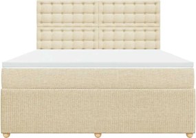vidaXL Κρεβάτι Boxspring με Στρώμα Κρεμ 180x200 εκ. Υφασμάτινο