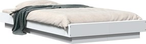 vidaXL Κρεβάτι δαπέδου Λευκό 80 x 210 cm Επεξεργασμένο Ξύλο
