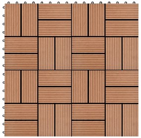vidaXL Πλακάκια Deck 11 τεμ. Καφέ 30 x 30 εκ. 1 μ² από WPC