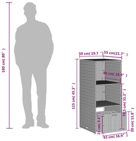 ΝΤΟΥΛΑΠΙ ΑΠΟΘΗΚΕΥΣΗΣ ΚΗΠΟΥ ΜΑΥΡΟ 50X55X115 ΕΚ. ΣΥΝΘΕΤΙΚΟ ΡΑΤΑΝ 365547