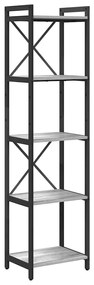 vidaXL Βιβλιοθήκη Γκρι sonoma 40 x 30 x 153 εκ Επεξεργασμένο ξύλο