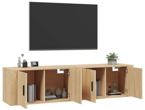 vidaXL Έπιπλα Τηλεόρασης Επιτοίχια 2 τεμ. Sonoma Δρυς 80x34,5x40 εκ