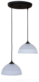 Φωτιστικό Οροφής GL-1020 Pendel 3L 02-0234 Black-White Heronia Μέταλλο,Γυαλί