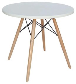 Τραπέζι RANDY Λευκό Ξύλο/Βερζαλίτ 60x60x71/Φ70x4cm
