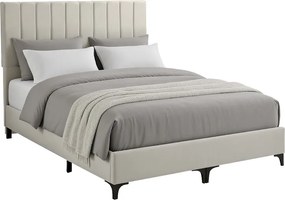 Κρεβάτι Moega pakoworld ύφασμα σε κρεμ απόχρωση 160x200εκ