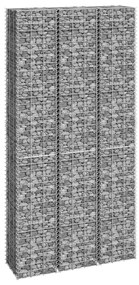 vidaXL Συρματοκιβώτια-Γλάστρες Υπερυψ. 3 τεμ. 30x30x200εκ. Σιδερένιες