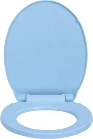 vidaXL Κάλυμμα Λεκάνης με Soft Close &amp;amp; Quick Release Οβάλ Μπλε
