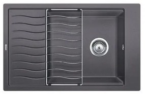 Blanco Elon XL 6 S Rock Grey SILGRANIT™ PuraDur™ Γρανιτένιος Νεροχύτης Ένθετος με 1 Γούρνα και Πλέγμα Αποστράγγισης 78x50cm