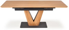 UMBERTO table natural oak, leg natural oak/black DIOMMI V-CH-UMBERTO-ST