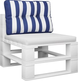 vidaXL Μαξιλάρι Παλέτας Μπλε &amp; Λευκό Ριγέ 50 x 40 x 12 εκ. Υφασμάτινο