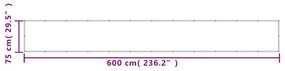 Διαχωριστικό Βεράντας Άμμου 75x600εκ 100% Πολ. Ύφασμα Oxford - Κίτρινο