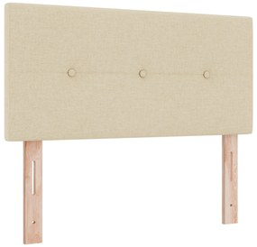 vidaXL Box Spring Bed με Στρώμα Κρεμ 90x200 εκ. Ύφασμα