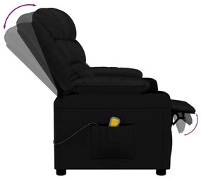 vidaXL Πολυθρόνα Μασάζ Μαύρη από Συνθετικό Δέρμα