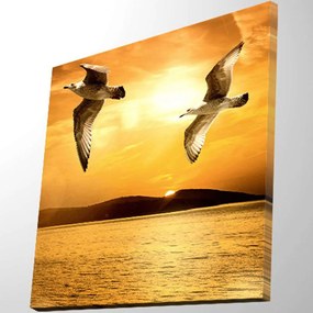 Πίνακας Καμβάς Με Φως Led 254LED4241 40x40cm Multi Wallity Τετράγωνοι Wood, Canvas