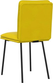 vidaXL Καρέκλες Τραπεζαρίας 6 τεμ. Κίτρινες Βελούδινες