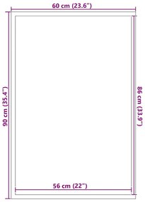 vidaXL Χαλάκι Εξώπορτας Μαύρο και Γκρι 60 x 90 cm Πολυπροπυλένιο, PVC