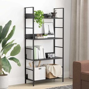 vidaXL Ραφιέρα 4 Επιπέδων Μαύρη 60x27,6x124,5 εκ. Επεξεργασμένο Ξύλο