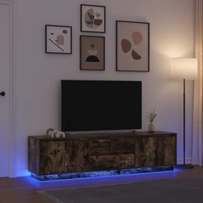 Έπιπλο Τηλεόρασης με LED Καπνιστή Δρυς 193,5x41x50 εκ. - Καφέ