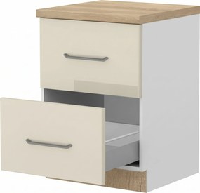Επιδαπέδιο ντουλάπι Modena R-60-2MBOX-Λευκό - Μπεζ