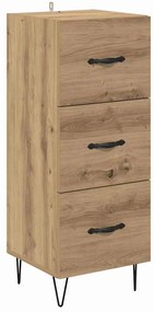 vidaXL Πλαϊνό γραφείο με συρτάρι artisan δρυς 34 x 34.5 x 90 εκ