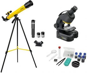 telescope and microscope set aluminium black/yellow National Geographic