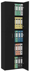 vidaXL Ντουλάπα Γραφείου Μαύρη 60 x 32 x 190 εκ. από Επεξ. Ξύλο