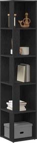 vidaXL Γωνιακά ράφια 33 x 33 x 164,5 cm Επεξεργασμένο Ξύλο Μαύρη Οξυά