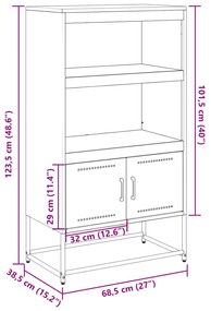 ΡΑΦΙΕΡΑ ΛΕΥΚΗ 68,5X38,5X123,5 ΕΚ. ΑΠΟ ΑΤΣΑΛΙ 846505