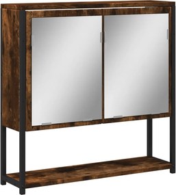 vidaXL Ντουλάπι Μπάνιου Καπνιστή Δρυς 60x16x60 εκ. Επεξεργασμένο Ξύλο
