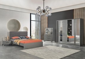 Stewehome Σετ Κρεβατοκάμαρας 5 τεμ. γκρι 160x200 cm