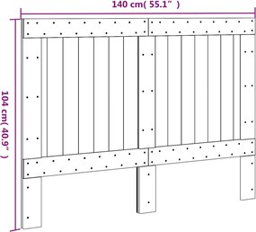 vidaXL Κεφαλάρι 140 x 104 εκ. από Μασίφ Ξύλο Πεύκου