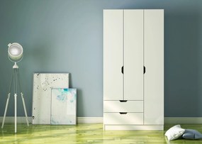 Τριφυλλη Ντουλαπα Ματ Λευκό RB 45x90x180