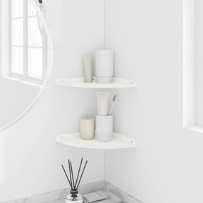 vidaXL Floating Ράφι Γωνίας 2 τμχ. Λευκός 24 x 24 x 2 εκ