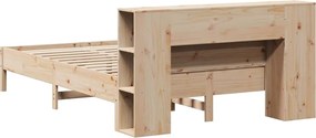 vidaXL Κρεβάτι Βιβλιοθήκη Χωρίς Στρώμα 140x200 εκ Μασίφ Ξύλο Πεύκο