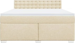 vidaXL Κρεβάτι Boxspring με Στρώμα Κρεμ 180x200 εκ. Υφασμάτινο