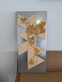 Intra απο ξύλο plywood 3mm-4mm πάχος - Dymaxion Map Wall Art Δίασταση 30x30 cm Intraeaxys-zo9y9vx7