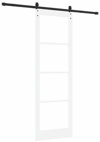vidaXL Ολισθητή Πόρτα Χειροκίνητος Λευκό 78 x 232 cm Ξύλο και μέταλλο