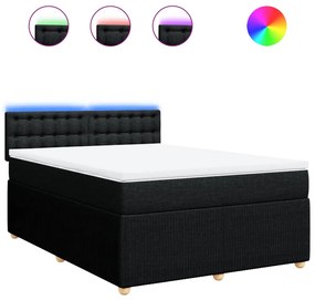 vidaXL Κρεβάτι Boxspring με Στρώμα Μαύρο 160x200 εκ. Υφασμάτινο