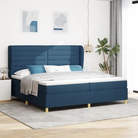 vidaXL Κρεβάτι με στρώμα  μπλε 200x200 cm ύφασμα