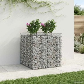 vidaXL Ανασηκωμένο κρεβάτι gabion 2 pcs Ασημί