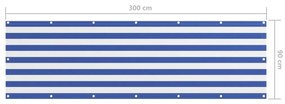 Διαχωριστικό Βεράντας Λευκό/Μπλε 90 x 300 εκ. Ύφασμα Oxford - Πολύχρωμο