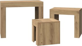 vidaXL Τραπεζάκια Ζιγκόν 3 τεμ. Αρτισιανή Δρυς από Επεξεργασμένο Ξύλο
